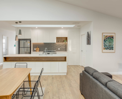 Square Set Home with Raked Ceiling and Skylight